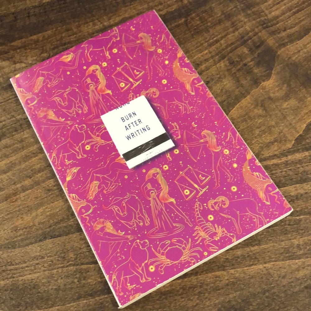 NEW…”Burn After Writing” book.